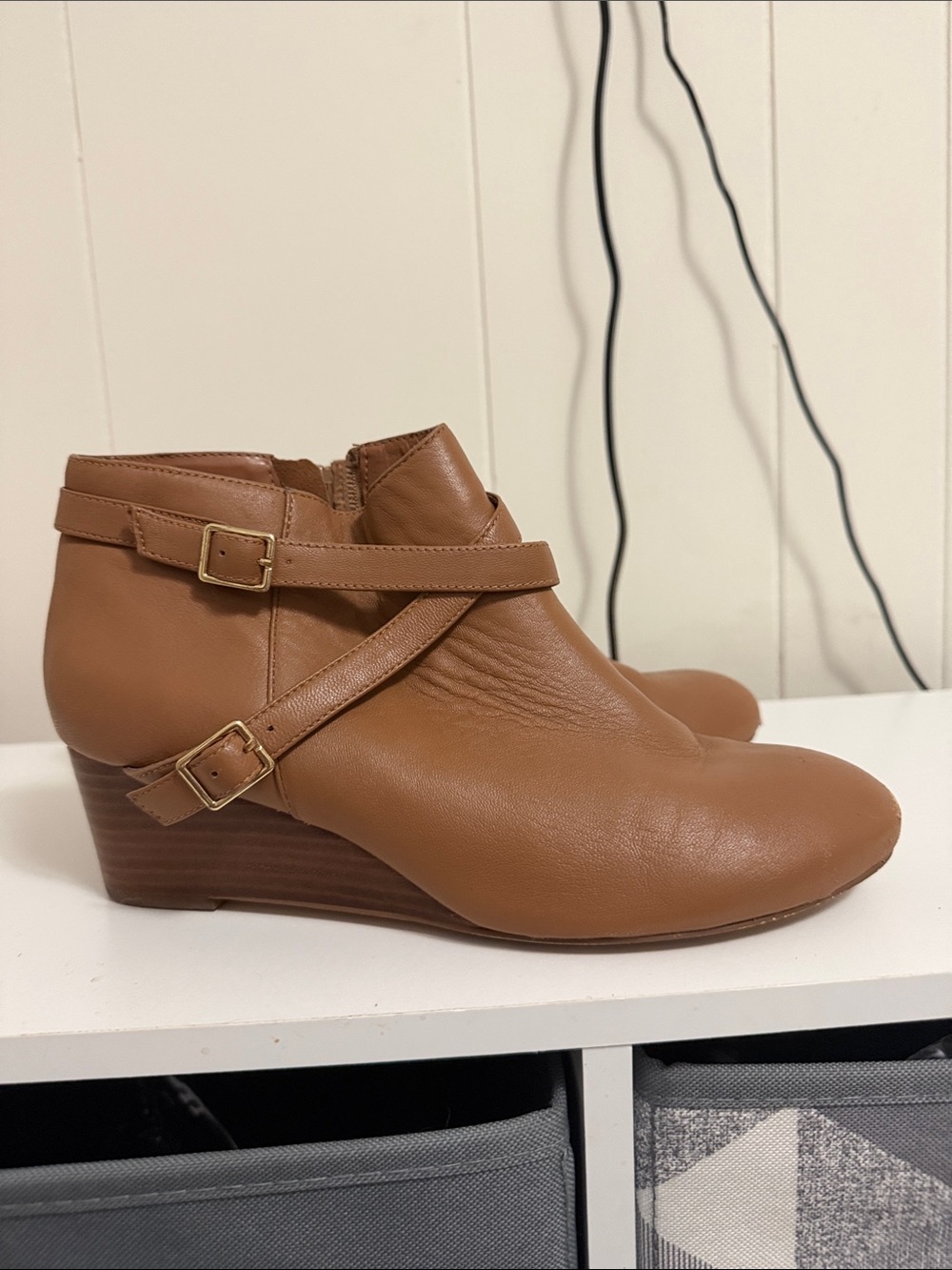 Nine West Women’s Ankle Booties in Brown with Buckle Strap